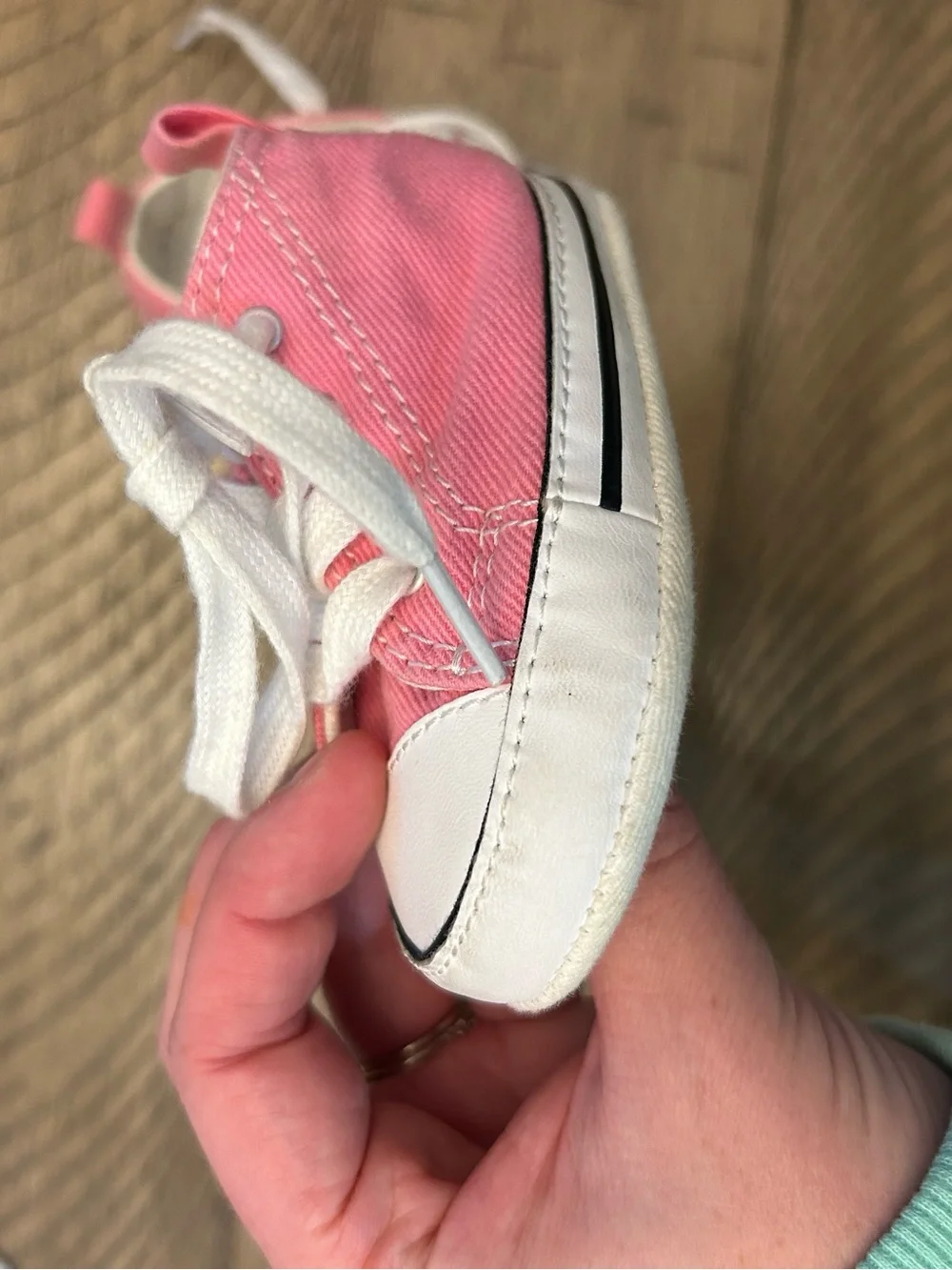 Size 2 toddler Converse Pink Sneakers with White Laces